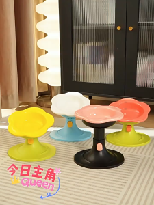 Anti Spill Pet Bowl Adjustable Elevated Feeder Neck Protection Cat Dog Food Container Tilted Slow Feeder Suction Base