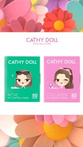 เคที่ดอลล์ กระดาษซับหน้ามัน แผ่นซับมัน (50แผ่น) Cathy Doll Oil Control Paper