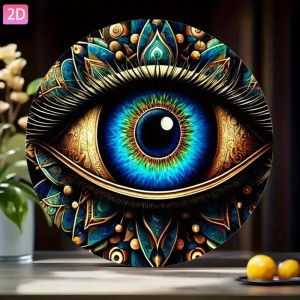 Evil Eye Wall Art Bohemian Retro Aluminum Sign Colorful Vintage Decor for Home Garden Bar Spiritual Room