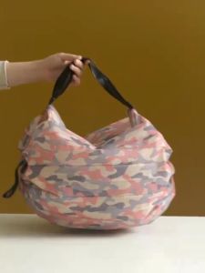 Eco-Friendly Foldable Bag || Reusable Grocery / Super Market Bag with Strap || Collapsible Shopping Bag with Zipper
