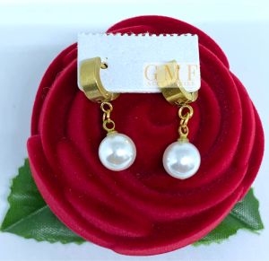 Anting Desi Titanium Anting Ada Bandul Permata Mutiara Anti Karat Stainless Steel
