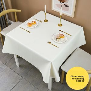 New Arrival Waterproof Lambskin Tablecloth Square Rectangle No-Wash Oil-Resistant High-End Luxury Solid Color INS Style Home Hotel Meeting Room