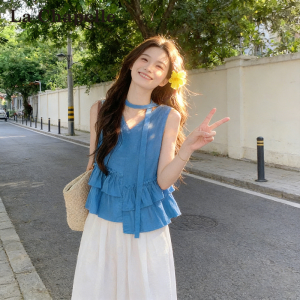 La Chapelle | Áo V-Neck Dáng Quây Voan Off-Shoulder