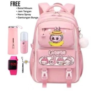 Tas Ransel 5in1 Ransel Sekolah Labubu Viral Anak SD SMP SMA