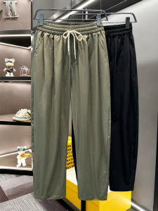 Quần Ống Rộng Ống Đứng Mùa Hè 2025 Cho Nam Quần Dài Ống Rộng Phong Cách Mỹ Cổ Điển Màu Trơn Quần Dài Thường Ngày Thoáng Khí