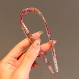 Simple Elegant Acetate U-Shaped Hairpin Womens Bun Headwear Back of Head Styling Hair Accessories Fashionable Korean Style