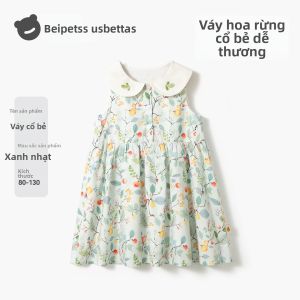 Usbettas | Đầm Công Chúa Mới Mùa Hè 100% Cotton Cho Bé Gái Không T Tay