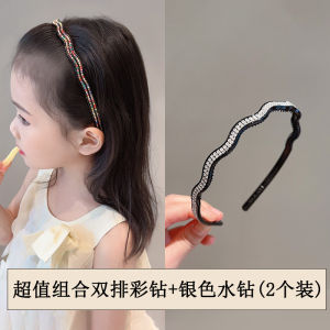 2025 New Childrens Hair Accessories Baby Diamond Wave Hairband Versatile Little Fragrance Style Headband for Girls Ages 5