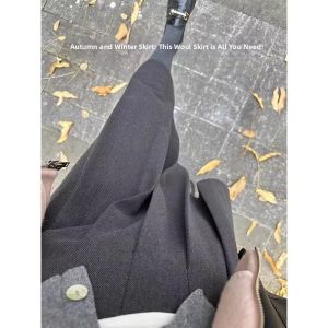Autumn High Waist Thick Pleated Skirt