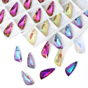 10*23mm Austrian Crystal 6690 Wing Pendant 12PCS Clear AB Dangle for Necklace Earring/Jewelry Making DIY Findings