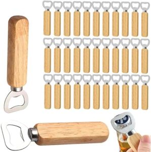 Wood Wine Bottle Opener Beer Bottle Openers Bottle Opener for Home Bar Restaurant，Wedding Favors Wood Handle Handheld
