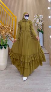 BISA COD TERBARU Set Gamis Syari Kode KANZA Bahan Ceruty Babydoll Premium by Ory AjeZas Collection