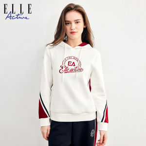 ELLE Active | Color Block Drawstring Hooded Sweatshirt Long Sleeve