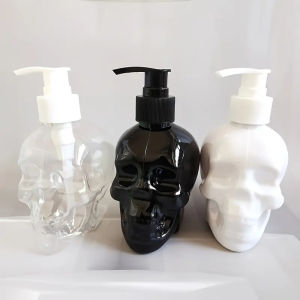 Halloween Lotion Bottle Soap Dispenser Skull-Shaped Plastic Lotion Soap Dispenser Refillable Liquid Refilling Pump Bottles