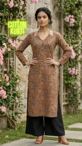 DEBAYU Nayo Cotton Straight Kurti Ethnic Prints Size S to 2XL Kurta Top only Malaysia