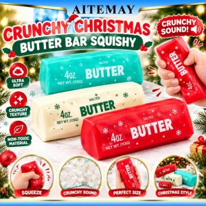 Aitemay 2 thanh bơ giòn Đồ chơi Squishy asmr Sensory Fidget căng thẳng Relief không hồi phục thạch mềm 98 đầy 4oz quà tặng giáng sinh cho trẻ em Người lớn đồ trang trí bàn