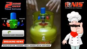 Nis Selang Paket Regulator Gas 2 Pengunci (NI 0710D) - Tekanan Tinggi