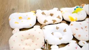 Gối chống bẹp đầu tai gấu sơ sinh Muslin mềm mại