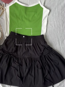 Áo Ba Lỗ Ngắn Ôm Vừa Vặn Màu Tương Phản Gợi Cảm Áo Ba Lỗ Ngắn Màu Trơn Cổ Tròn Tay Ngắn Mùa Hè 2025 Áo Ba Lỗ Nữ