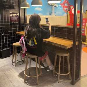 Country Trendy American High Street McDonalds Short Sleeve T-Shirt Baby Boy and Girl Summer Ins Loose Couple Stylish Niche Top