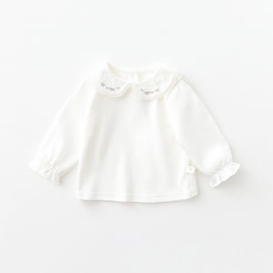 Baby Girl Long Sleeve Cotton T-Shirt Elfairy Childrens Underwear Doll Collar Shirt Autumn Wear Pure Cotton Base Layer Top
