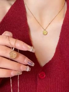 KALUNG DAN GELANG TITANIUM WANITA TERBARU LIONTIN HOKKYANTI LUNTUR DAN ANTI KARAT