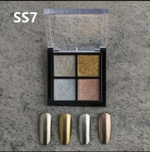 Set bột tráng gương dạng nén 4 màu trang trí nail