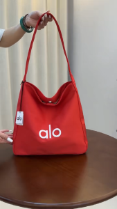 Fashion Basic ALO Print Large Tote Bag Soft Lightweight Fabric Simple U-shaped Opening Portable Shoulder Handbag Perfect For Daily Errands Gym Class University Work Beach Vacation Multi Scene Casual Women Bag