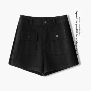 MEITESIJIAONU | Camouflage Thin Shorts with Multiple Pockets A-Line Worker Style
