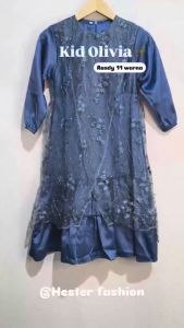 Gamis Anak Perempuan Viral Olivia Kids Bahan Satin Velvet Import Aplikasi Tile Mutiara Ukuran S M L XL XXL 3XL Baju Muslim Lebaran Kekinian Usia 3 - 16 Tahun Dress Remaja Tanggung Muslimah