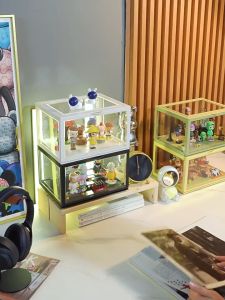 【One Cat Shop】Blind Box Storage Display Magnetic Acrylic Dust-proof Doll Display Cabinet Toy Manual Display Shelf Childrens Shoe Storage Organizer