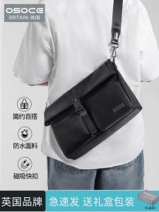 Fashionable Casual Crossbody Bag Osoce2025 Mens Messenger Bag Commuter Single Shoulder Bag Soft Polyester Lining Youth Leisure
