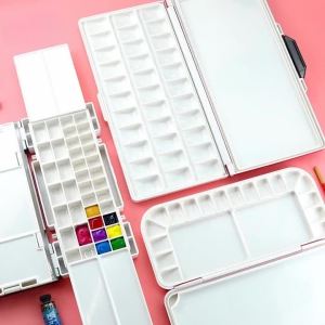 33/38ตาราง Multi-Functional Moisturizing ปิดผนึกกล่องสีแบบพกพา Art นักเรียนสีน้ำ Gouache ภาพวาดอะคริลิค Palette Tool
