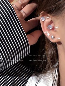 Flash Diamond Ear Clip Womens High-End Sensation Magnetic Attraction Ear Bone Ring Jewelry Alloy Plated Silver Gold Style