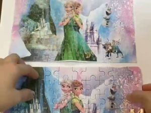 200pcs Disney Metal Box Cartoon Jigsaw Puzzles Early Learning Kids Puzzle birthday gift party school reward game children