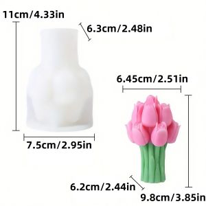 DIY Tulip Bouquet Silicone Candle Molds 3D Tulip Floral Designs Handmade Soap Plaster Resin Crafts Casting Mold DIY Home Decor