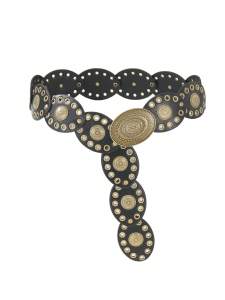 HERSHINE 1-piece womens retro oval patchwork belt bohemian and western cowboy style accessoryspring，summer，Christmas.