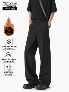 TUCANO | Warm Flannel Trousers Straight Casual Mens Slacks