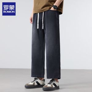 ROMON | Mens Lightweight Cotton Jeans Slim Straight Tencel