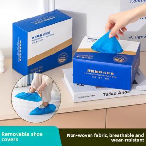 MONLEYTA | Disposable Thickened Plastic Shoe Covers Non-Woven Fabric Waterproof Slip-Resistant Wear-Resistant Guest Indoor Low Cut Universal