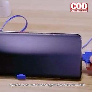 Kabel pengisian daya 3in1 3 in 1 USB Charger Roll HP Teleskopik Kabel Data Gulung USB Cable Box Panjang 1 Meter