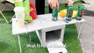 HEYMAN Outdoor Camping Foldable Storage Box with Waterproof Bag Insulated Bag Picnic Table Seat Anti-skid Car Storage Waterproof Kotak Penyimpan Penutup Meja