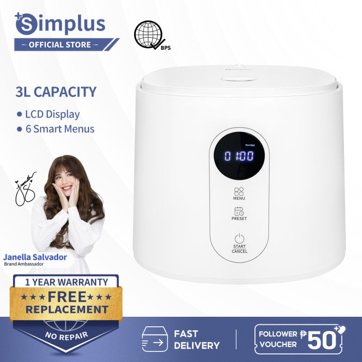 Simplus Low Sugar Electric Rice Cooker Desugar 3L Large Capacity with