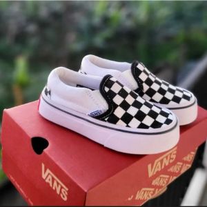Sepatu Anak Bayi Slip On Catur Sneakers Laki Laki Perempuan