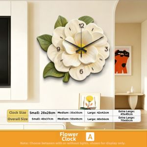 YUANLAISHIWOJIA | Creative Floral Camellia Wall Clock