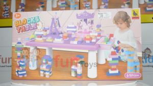 Mainan Edukasi Multifungsi Table Block Bangunan Wahana Bermain Anak Mini 69pcs+
