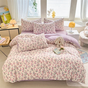 Washed Cotton Quilt Cover Floral Single Duvet Cover Queen/King Comforter Cover Washable