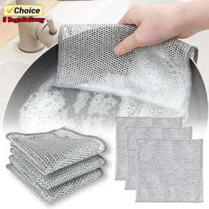 100PCS Magic Cleaning Cloth Thickened Double -sided Metal Steel Wire Rags Kitchen Dish Pot Washdishing Cloths Towel Clean Tools