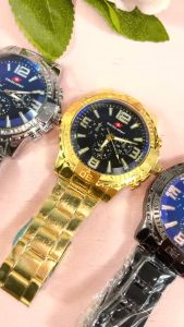 Jam Tangan Pria Swiss Army Kasual Dengan Strap Rantai Stainless dan Fitur Chronograph Kemewahan Gaya