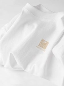 LINGLONGDAI | Áo thun cotton tay ngắn mùa hè cho nữ dáng rộng cổ tròn in họa tiết màu trơn phong cách Hàn Quốc mặc trong màu trắng